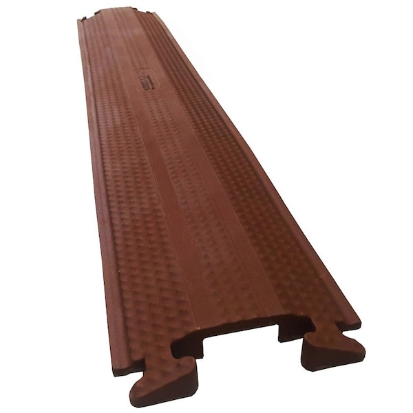 Electriduct Cable Protector, 7/8 in H, 5 ft L, 5-1/4 in W, 1 Channel, Rubber, Brown DO-ED-SM-60-BN - main
